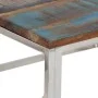 Mesa de centro acero inox plateado y madera maciza reciclada de , Mesas de centro - Ref: Foro24-349952, Precio: 84,54 €, Desc...