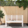 Banco de jardín madera maciza de pino blanco 111,5x53x71 cm de , Bancos de jardín - Ref: Foro24-825136, Precio: 78,65 €, Desc...