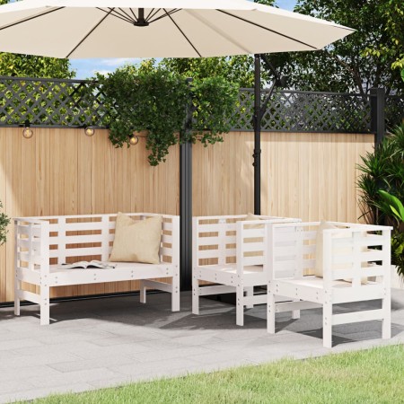 Juego de muebles de jardín 3 pzas madera maciza de pino blanco de , Conjuntos de jardín - Ref: Foro24-825143, Precio: 180,11 ...