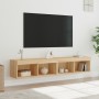 Muebles de TV con luces LED 2 uds roble Sonoma 80x30x30 cm de , Muebles TV - Ref: Foro24-837146, Precio: 72,32 €, Descuento: %