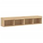 Muebles de TV con luces LED 2 uds roble Sonoma 80x30x30 cm de , Muebles TV - Ref: Foro24-837146, Precio: 72,32 €, Descuento: %