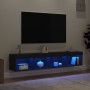 Muebles de TV con luces LED 2 uds negro 80x30x30 cm de , Muebles TV - Ref: Foro24-837144, Precio: 78,67 €, Descuento: %