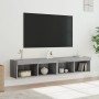 Muebles de TV con luces LED 2 uds gris Sonoma 80x30x30 cm de , Muebles TV - Ref: Foro24-837152, Precio: 74,06 €, Descuento: %