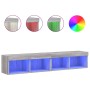Muebles de TV con luces LED 2 uds gris Sonoma 80x30x30 cm de , Muebles TV - Ref: Foro24-837152, Precio: 74,06 €, Descuento: %