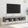 Muebles de TV con luces LED 2 uds gris Sonoma 80x30x30 cm de , Muebles TV - Ref: Foro24-837152, Precio: 74,06 €, Descuento: %