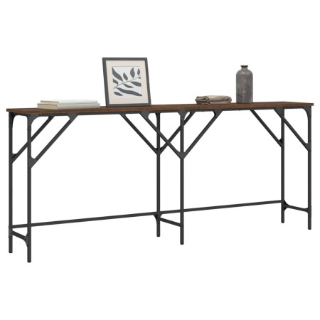 Mesa consola madera de ingeniería marrón roble 180x29x75 cm de , Mesas auxiliares - Ref: Foro24-837766, Precio: 58,26 €, Desc...