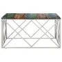 Mesa de centro acero inox plateado y madera maciza reciclada by , Coffee table - Ref: Foro24-349984, Price: 121,31 €, Discoun...
