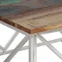 Mesa de centro acero inox plateado y madera maciza reciclada by , Coffee table - Ref: Foro24-349984, Price: 121,31 €, Discoun...