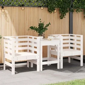 Sillas de jardín 2 uds madera maciza pino blanco 61,5x53x71 cm de , Sillas de jardín - Ref: Foro24-825129, Precio: 109,07 €, ...