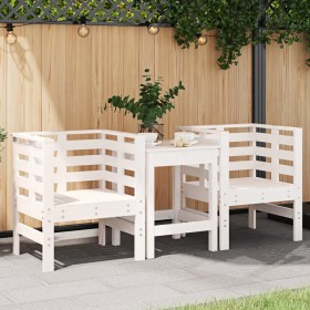 Sillas de jardín 2 uds madera maciza pino blanco 61,5x53x71 cm de , Sillas de jardín - Ref: Foro24-825129, Precio: 110,11 €, ...