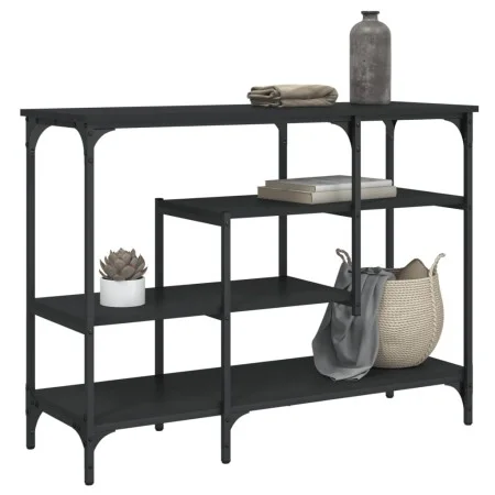 Mesa consola con estantes negro 100x35x75 cm by , Side tables - Ref: Foro24-837787, Price: 59,39 €, Discount: %