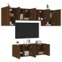 Muebles de TV de pared 6 pzas madera de ingeniería marrón roble de , Muebles TV - Ref: Foro24-3216445, Precio: 184,38 €, Desc...