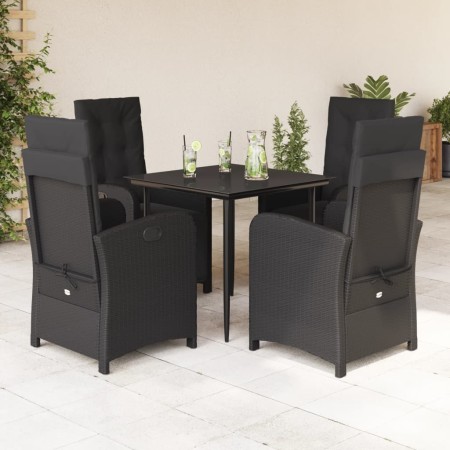 Set de muebles jardín 5 pzas con cojines ratán sintético negro en Conjuntos de jardín | Comprar online en Foru.es