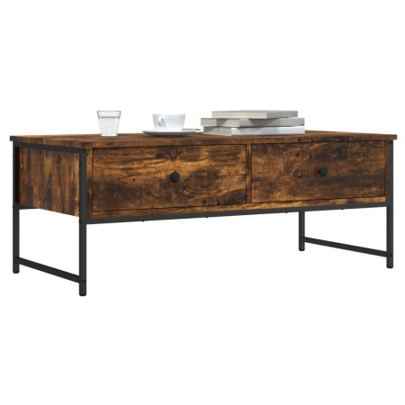 Mesa de centro madera ingeniería roble ahumado 101x49x39,5 cm de , Mesas de centro - Ref: Foro24-837739, Precio: 62,52 €, Des...