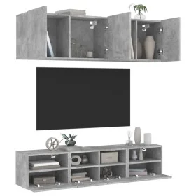 Muebles de TV de pared 5 pzas madera ingeniería gris hormigón de , Muebles TV - Ref: Foro24-3216514, Precio: 149,56 €, Descue...