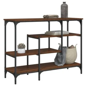 Mesa consola con estantes roble marrón 100x35x75 cm de , Mesas auxiliares - Ref: Foro24-837791, Precio: 62,70 €, Descuento: %