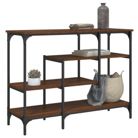 Mesa consola con estantes roble marrón 100x35x75 cm de , Mesas auxiliares - Ref: Foro24-837791, Precio: 63,46 €, Descuento: %