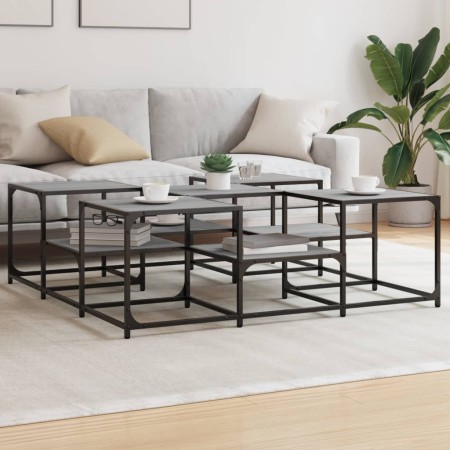 Mesa de centro madera de ingeniería gris Sonoma 121x121x40 cm de , Mesas de centro - Ref: Foro24-839071, Precio: 72,72 €, Des...