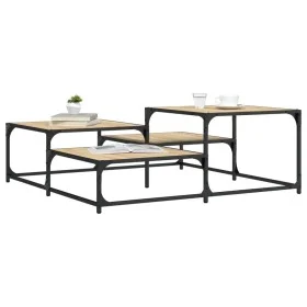 Mitteltisch aus Sonoma-Eichenfurnierholz 107x107x40 cm von , Couchtisch - Ref: Foro24-837753, Preis: 49,76 €, Rabatt: %