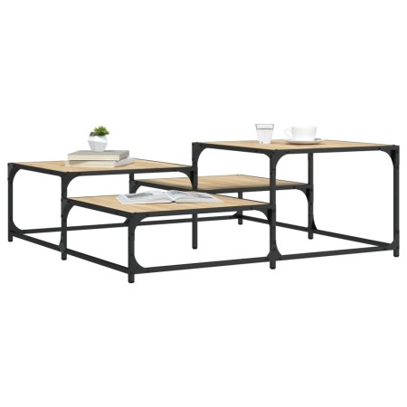 Mesa de centro madera de ingeniería roble Sonoma 107x107x40 cm de , Mesas de centro - Ref: Foro24-837753, Precio: 50,20 €, De...