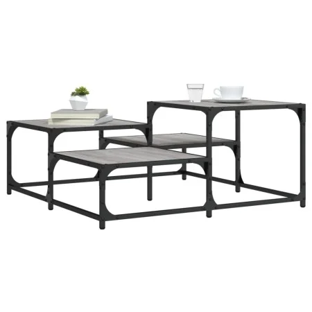 Mesa de centro madera de ingeniería gris Sonoma 87,5x87,5x40 cm de , Mesas de centro - Ref: Foro24-837745, Precio: 47,02 €, D...