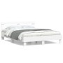 Estructura cama con cabecero madera ingeniería blanco 140x190cm de , Camas y somieres - Ref: Foro24-3207434, Precio: 144,51 €...