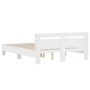 Estructura cama con cabecero madera ingeniería blanco 140x190cm de , Camas y somieres - Ref: Foro24-3207434, Precio: 144,51 €...