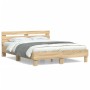 Cama con cabecero madera de ingeniería roble Sonoma 140x190 cm de , Camas y somieres - Ref: Foro24-3207436, Precio: 182,38 €,...