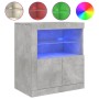 Aparador con luces LED gris hormigón 60,5x37x67 cm de , Aparadores - Ref: Foro24-836619, Precio: 75,73 €, Descuento: %