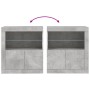 Aparador con luces LED gris hormigón 60,5x37x67 cm de , Aparadores - Ref: Foro24-836619, Precio: 75,73 €, Descuento: %