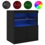Aparador con luces LED negro 60x37x67 cm de , Aparadores - Ref: Foro24-836652, Precio: 70,69 €, Descuento: %