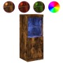 Aparador con luces LED roble ahumado 41x37x100 cm de , Aparadores - Ref: Foro24-836690, Precio: 71,29 €, Descuento: %