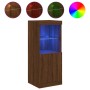 Aparador con luces LED roble marrón 41x37x100 cm de , Aparadores - Ref: Foro24-836692, Precio: 73,69 €, Descuento: %