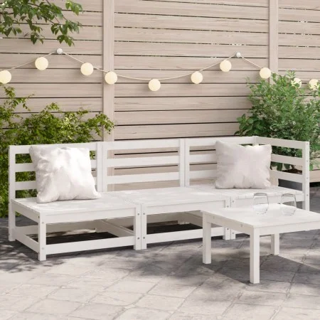 Sofá de jardín de 3 plazas madera maciza de pino blanco de , Sofás modulares de exterior - Ref: Foro24-837950, Precio: 157,11...