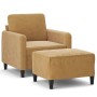 Sillón con taburete terciopelo marrón 60 cm de , Sofás - Ref: Foro24-3201171, Precio: 164,00 €, Descuento: %