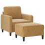 Sillón con taburete terciopelo marrón 60 cm de , Sofás - Ref: Foro24-3201171, Precio: 164,00 €, Descuento: %