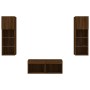 Muebles de TV de pared con luces LED 4 piezas marrón roble de , Muebles TV - Ref: Foro24-3216582, Precio: 144,37 €, Descuento: %