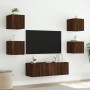 Muebles de TV de pared con luces LED 5 piezas marrón roble de , Muebles TV - Ref: Foro24-3216866, Precio: 162,30 €, Descuento: %