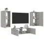 Muebles de TV de pared con luces LED 3 piezas gris Sonoma de , Muebles TV - Ref: Foro24-3216879, Precio: 177,29 €, Descuento: %
