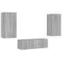Muebles de TV de pared con luces LED 3 piezas gris Sonoma de , Muebles TV - Ref: Foro24-3216879, Precio: 179,60 €, Descuento: %
