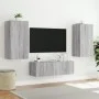 Muebles de TV de pared con luces LED 3 piezas gris Sonoma de , Muebles TV - Ref: Foro24-3216879, Precio: 177,29 €, Descuento: %