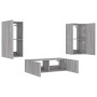 Muebles de TV de pared con luces LED 3 piezas gris Sonoma de , Muebles TV - Ref: Foro24-3216879, Precio: 179,60 €, Descuento: %