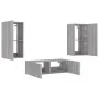 Muebles de TV de pared con luces LED 3 piezas gris Sonoma de , Muebles TV - Ref: Foro24-3216879, Precio: 177,29 €, Descuento: %