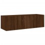 Muebles de TV de pared con luces LED 4 piezas marrón roble de , Muebles TV - Ref: Foro24-3216887, Precio: 166,63 €, Descuento: %