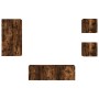 Muebles de TV de pared con luces LED 4 piezas roble ahumado de , Muebles TV - Ref: Foro24-3216885, Precio: 166,63 €, Descuent...