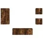 Muebles de TV de pared con luces LED 4 piezas roble ahumado de , Muebles TV - Ref: Foro24-3216885, Precio: 164,72 €, Descuent...