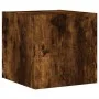 Muebles de TV de pared con luces LED 4 piezas roble ahumado de , Muebles TV - Ref: Foro24-3216885, Precio: 164,72 €, Descuent...