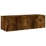 Muebles de TV de pared con luces LED 4 piezas roble ahumado de , Muebles TV - Ref: Foro24-3216885, Precio: 164,72 €, Descuent...