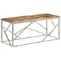 Mesa de centro acero inox plateado y madera maciza reciclada de , Mesas de centro - Ref: Foro24-349944, Precio: 80,65 €, Desc...