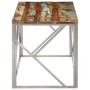 Mesa de centro acero inox plateado y madera maciza reciclada de , Mesas de centro - Ref: Foro24-349944, Precio: 80,65 €, Desc...